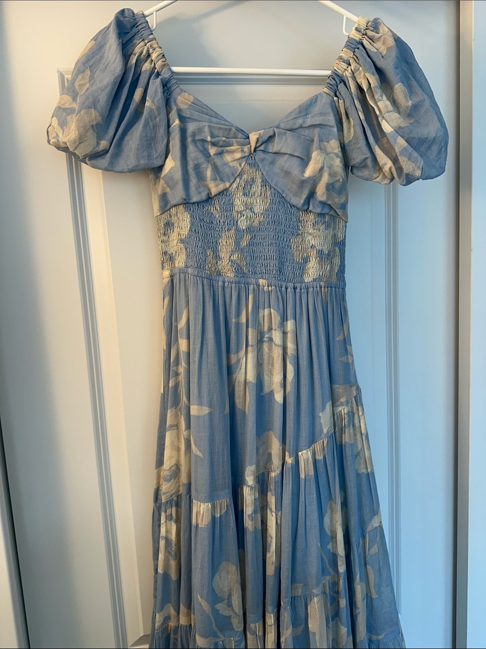 Free People Blue Floral Smocked Maxi Dress - Picture 9 of 9
